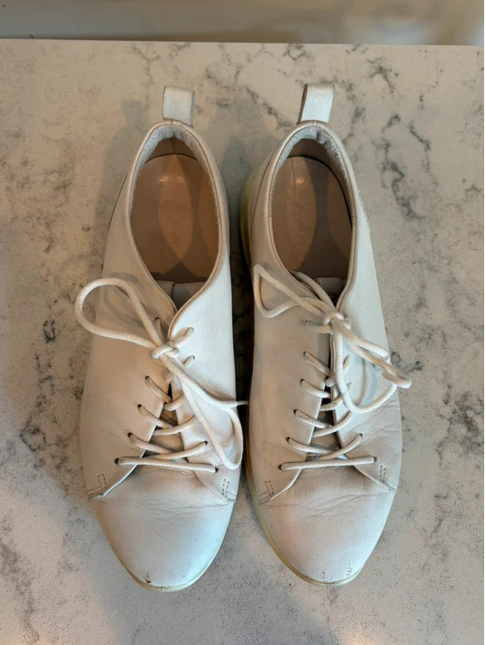 ECCO Flexure Runner W White Leather Sneakers Women EU 37 US 6